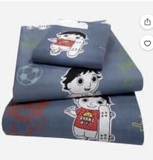 Morning Bird Ryan’s World Twin Set Organic flat sheet, fitted sheet, Pillowcase